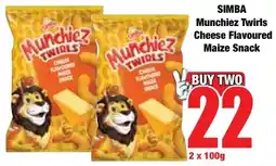 Boxer Superstores SIMBA Munchiez Twirls Cheese Flavoured Maize Snack offer