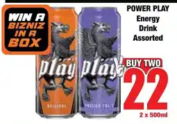 Boxer Superstores POWER PLAY Energy Drink Assorted offer