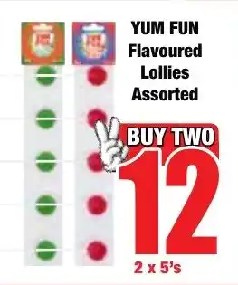 Boxer Superstores YUM FUN Flavoured Lollies Assorted offer