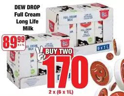 Boxer Superstores DEW DROP Full Cream Long Life Milk offer