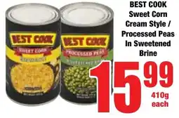 Boxer Superstores BEST COOK Sweet Corn Cream Style/ Processed Peas In Sweetened Brine offer