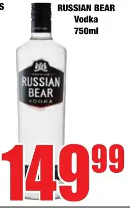 Boxer Superstores RUSSIAN BEAR Vodka offer