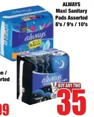 Boxer Superstores ALWAYS Maxi Sanitary Pads Assorted offer