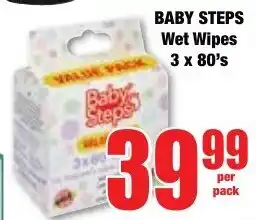 Boxer Superstores BABY STEPS Wet Wipes offer