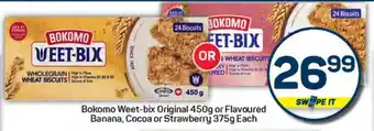 Pick n Pay Hypermarket Bokomo Weet-bix Original or Flavoured Banana, Cocoa or Strawberry offer