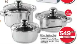 Pick n Pay Hypermarket Stainless Steel Cookware Set with Lids offer