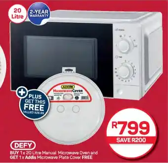 Pick n Pay Hypermarket Buy Defy Manual Microwave Oven and GET Addis Microwave Plate Cover FREE offer