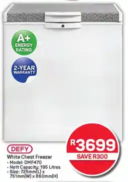 Pick n Pay Hypermarket DEFY White Chest Freezer offer