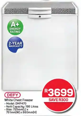 Pick n Pay Hypermarket DEFY White Chest Freezer offer