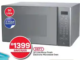 Pick n Pay Hypermarket DEFY Mirror Finish Electronic Microwave Oven offer