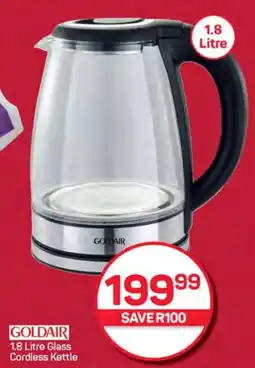 Pick n Pay Hypermarket GOLDAIR Glass Cordless Kettle offer