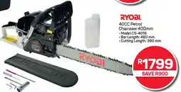 Pick n Pay Hypermarket RYOBI 40CC Petrol Chainsaw offer