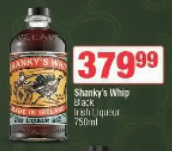 Spar Tops Shanky's Whip Black Irish Liqueur offer