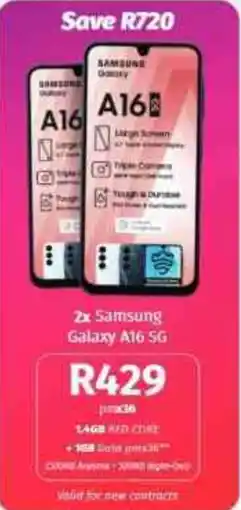 Vodacom4u Samsung Galaxy A16 5G offer