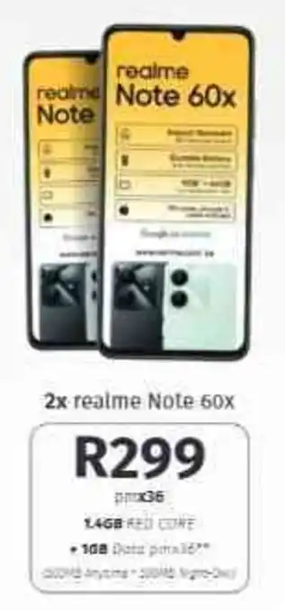 Vodacom4u Realme Note 60x offer