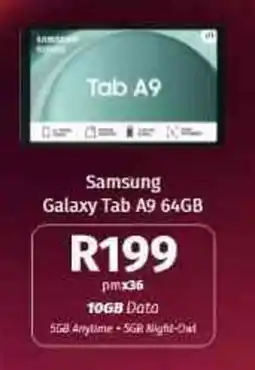 Vodacom4u Samsung Galaxy Tab A9 64GB offer