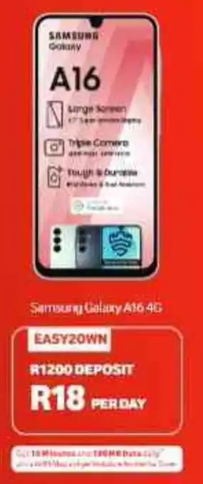 Vodacom4u Samsung Galaxy A16 4G offer