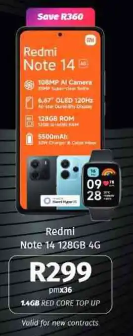 Vodacom4u Redmi Note 14 128GB 4G offer