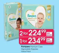 Clicks Pampers Premium Care Disposable Nappies Value Pack offer