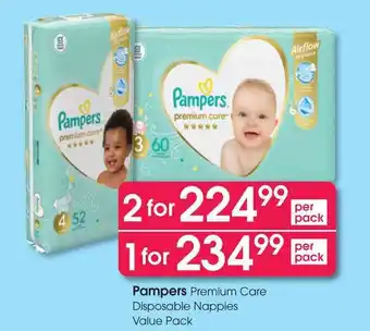 Clicks Pampers Premium Care Disposable Nappies Value Pack offer