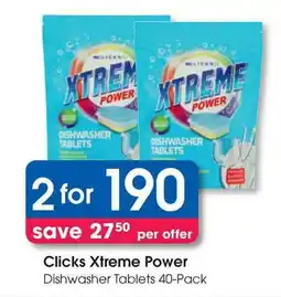 Clicks Clicks Xtreme Power Dishwasher Tablets offer