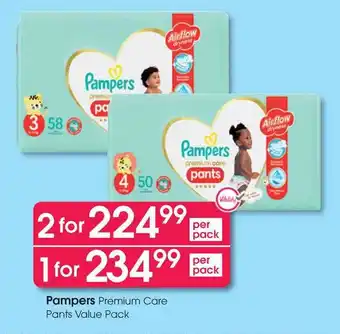 Clicks Pampers Premium Care Pants Value Pack offer