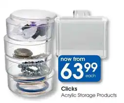 Clicks Clicks Acrylic Storage Products offer