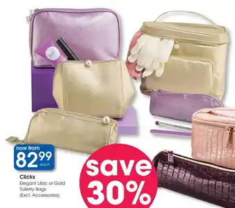 Clicks Clicks Elegant Lilac or Gold Toiletry Bags (Excl. Accessories) offer