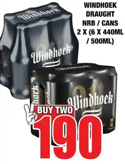 Boxer Liquors Windhoek draught nrb/ cans offer