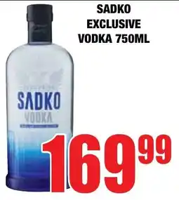 Boxer Liquors Sadko exclusive vodka offer