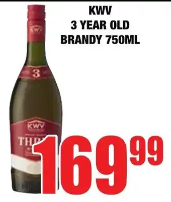 Boxer Liquors Kwv 3 year old brandy offer