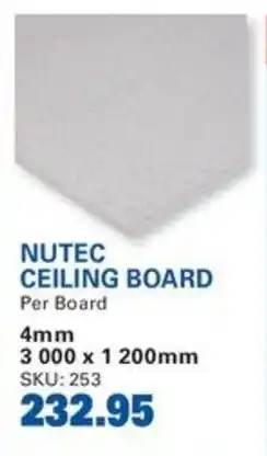 Cashbuild Nutec ceiling board offer