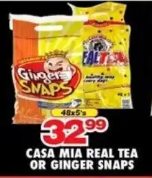 Choppies Casa mia real tea or ginger snaps offer