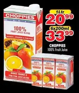 Choppies CHOPPIES 100% Fruit Juice offer