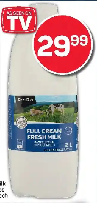 Pick n Pay Liquor PnP Fresh Milk Assorted offer