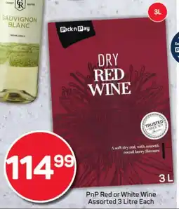 Pick n Pay Liquor PnP Red or White Wine Assorted offer