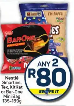 Pick n Pay Liquor Nestlé Smarties, Tex, KitKat or Bar-One Mini Bag offer