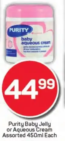 Pick n Pay Liquor Purity Baby Jelly or Aqueous Cream Assorted offer