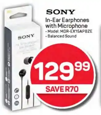 Pick n Pay Liquor SONY In-Ear Earphones with Microphone offer