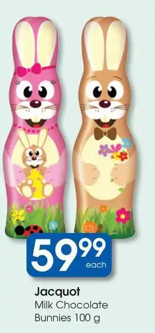 Clicks Jacquot Milk Chocolate Bunnies offer