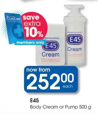 Clicks E45 Body Cream or Pump offer