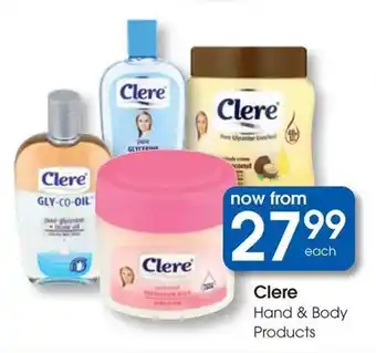 Clicks Clere Hand & Body Products offer