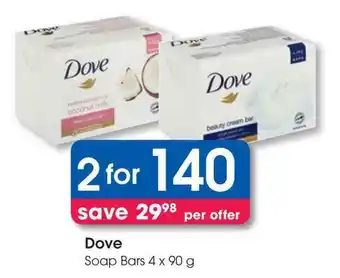 Clicks Dove Soap Bars offer