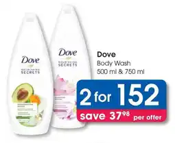 Clicks Dove Body Wash offer