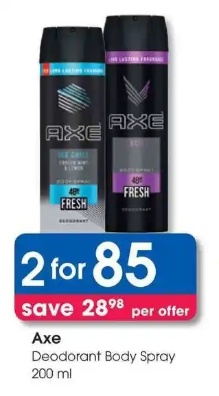 Clicks Axe Deodorant Body Spray offer