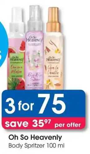 Clicks Oh So Heavenly Body Spritzer offer