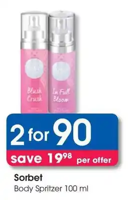 Clicks Sorbet Body Spritzer offer