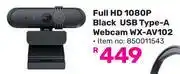 Game Winx Full HD 1080p Black USB Type-A Webcam WX-AV102 offer