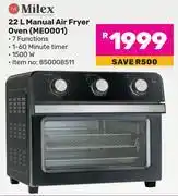 Game Milex 22L Manual Air Fryer Oven MEO001 offer