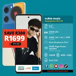 Checkers nubia music Smartphone 4G LTE offer